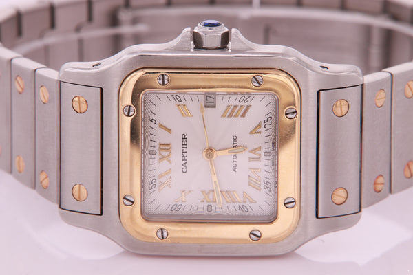 Cartier Santos Automatic Steel Yellow Gold Watch Ref 2319