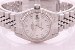 Rolex Datejust Automatic Ladies Stainless Steel Watch Silver Diamond Dial 79174