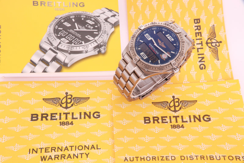 Breitling Aerospace Red Arrows Limited Edition Mens Titanium Watch Box and Paper