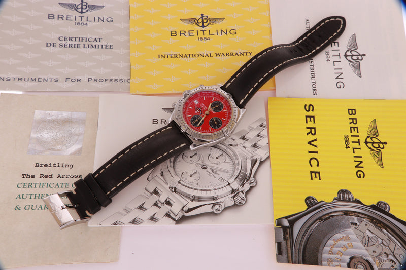 Breitling Chronomat Red Arrows Limited Edition Men Automatic Watch Box and Paper