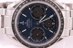 Omega Speedmaster Racing Co-Axial 2020 Mens Automatic Chronograph Watch Blue Dial Papers
