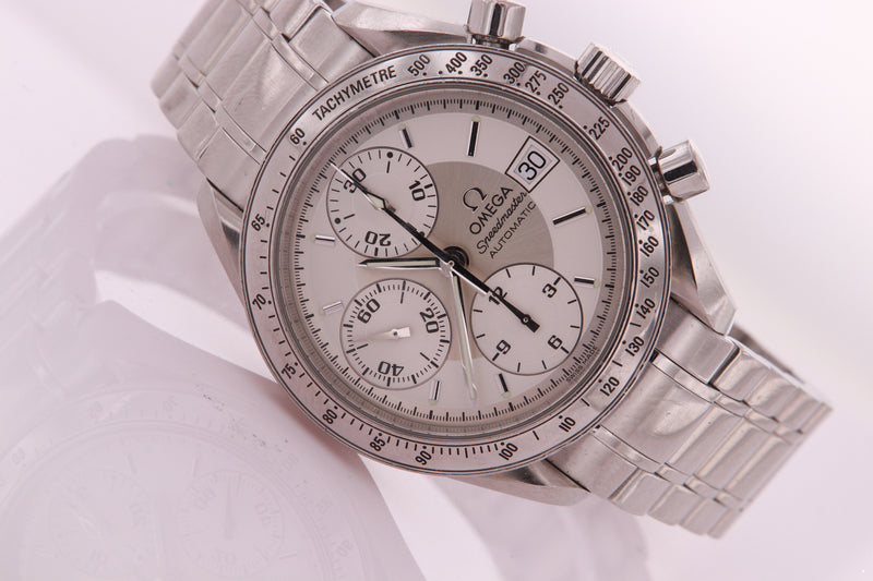 Omega Speedmaster Chronograph Stainless Steel Automatic Watch Silver Dial