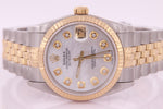 Rolex Datejust Ladies Midsize 31 mm Stainless Steel & Yellow Gold Mother of Pearl Diamond Watch