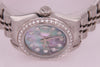 Rolex Datejust Ladies Stainless Steel Diamond Watch Purple Pearl Dial