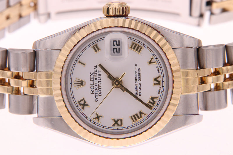 Rolex Datejust Ladies Stainless Steel & Yellow Gold with Roman Numerals 79173