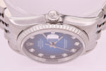 Rolex Datejust Automatic Men's Steel Watch with Blue Vignette Diamond dial 16220