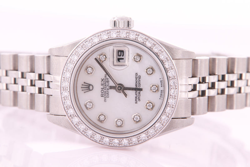 Rolex Datejust Ladies Stainless Steel Automatic Diamond Watch with Box & Papers