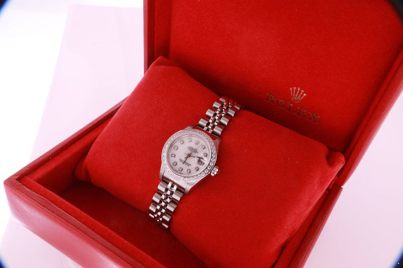 Rolex Datejust Ladies Stainless Steel Automatic Diamond Watch with Box & Papers