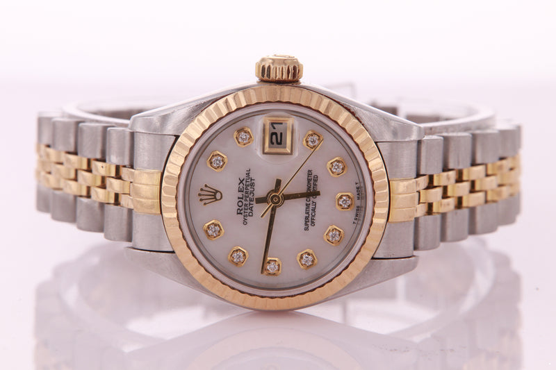 Rolex Datejust Ladies Stainless Steel & Yellow Gold with Mother of Pearl 79173